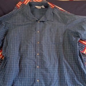 King Size 4 XL casual button down shiort in blue,